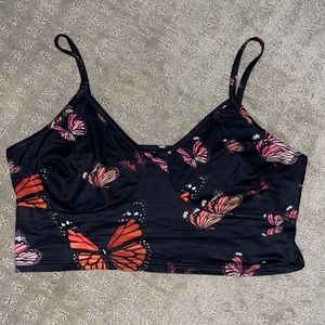 SHEIN butterfly crop top
